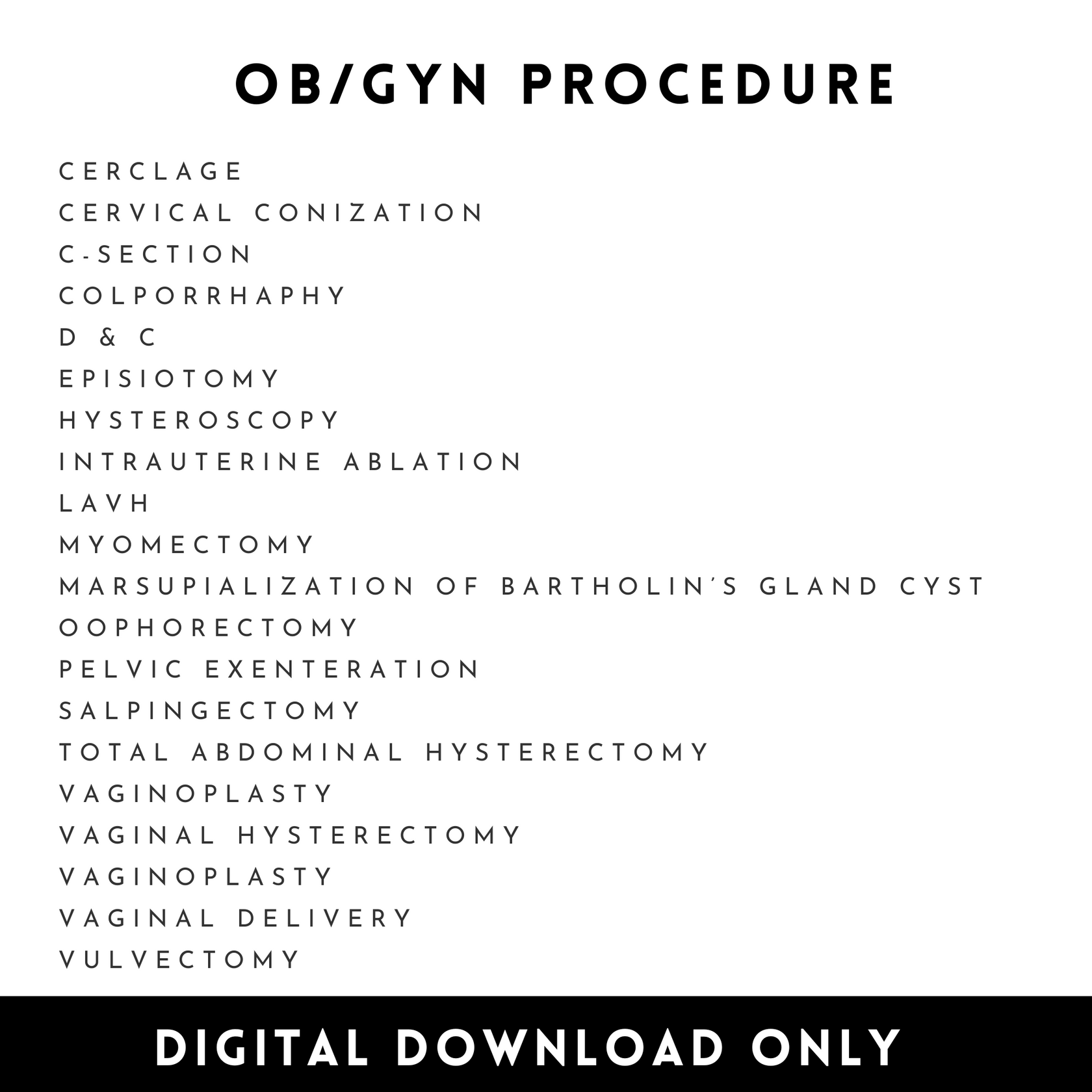 Ob Gyn Surgical Procedures Study Guide – Artsyclinicalguide