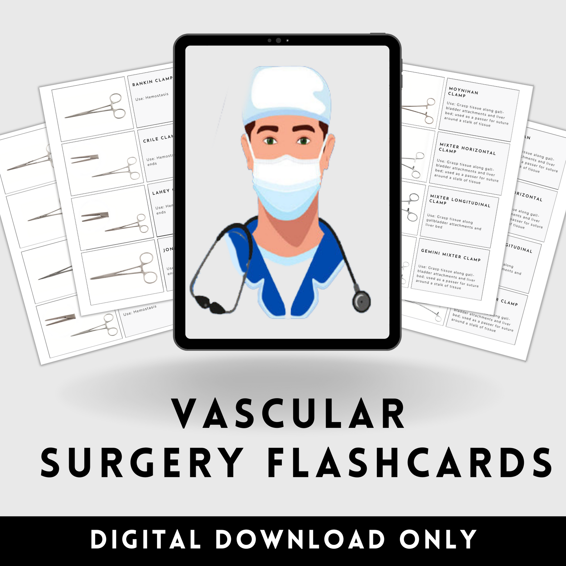 Vascular Surgery surgical instruments tools flashcards OR Operating Room Surgery rotation Instrumentation Surgical Tech clinical Medical student