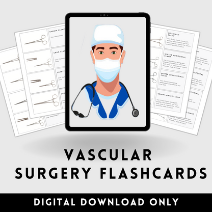 Vascular Surgery surgical instruments tools flashcards OR Operating Room Surgery rotation Instrumentation Surgical Tech clinical Medical student