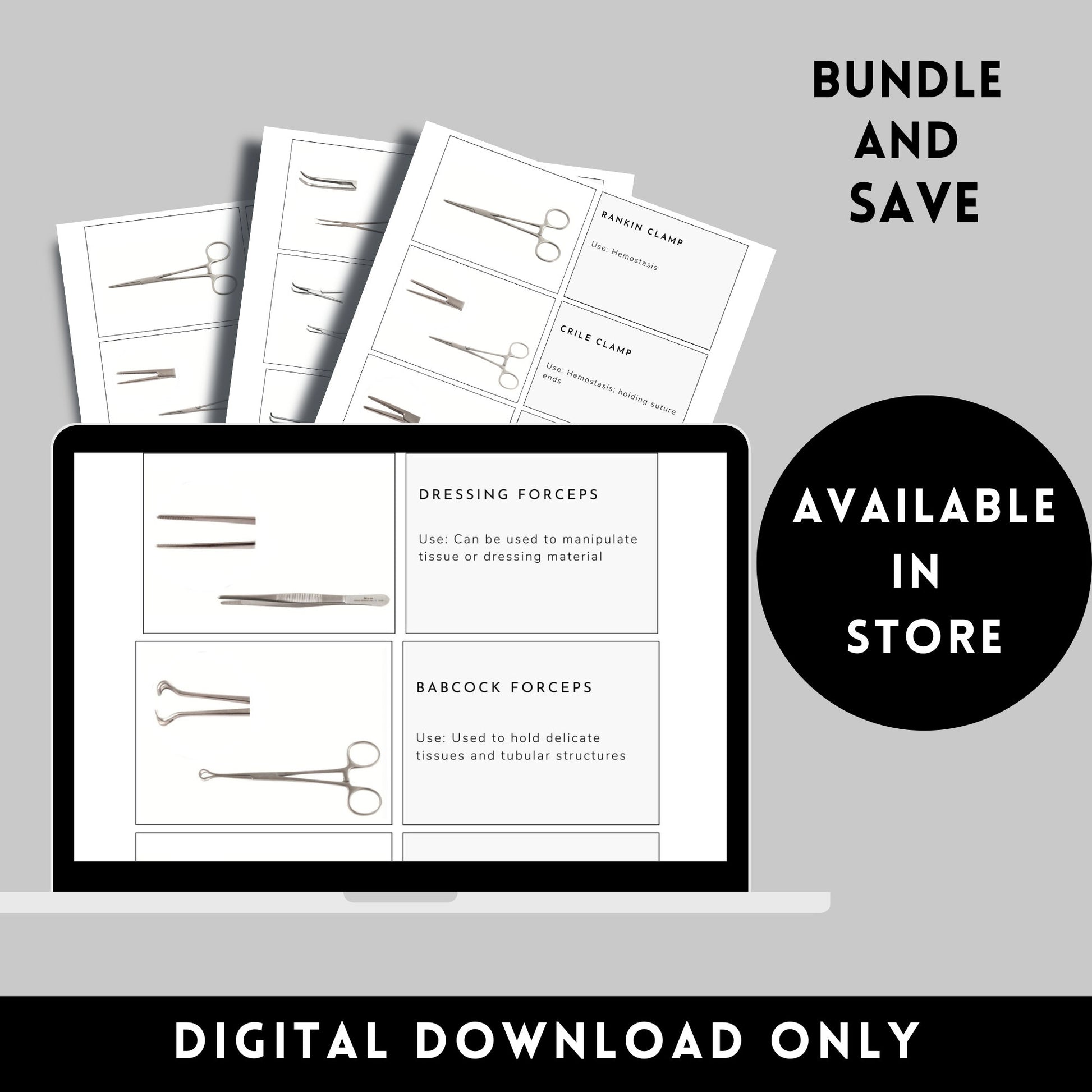 General surgical instruments tools flashcards OR Operating Room Surgery rotation Instrumentation Surgical Tech clinical Medical student