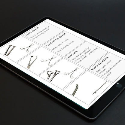 Vascular Surgery surgical instruments tools flashcards OR Operating Room Surgery rotation Instrumentation Surgical Tech clinical Medical student